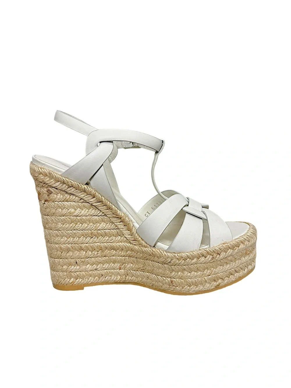 Saint Laurent Tribute Espadrille Wedge Sandals 37.5